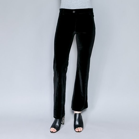 Betabrand Black Velvet Dress Pant Yoga 